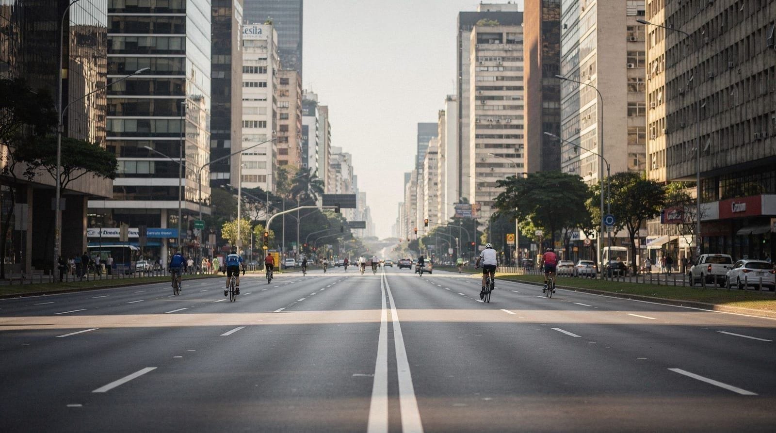 Avenida Paulista in una domenica senza auto